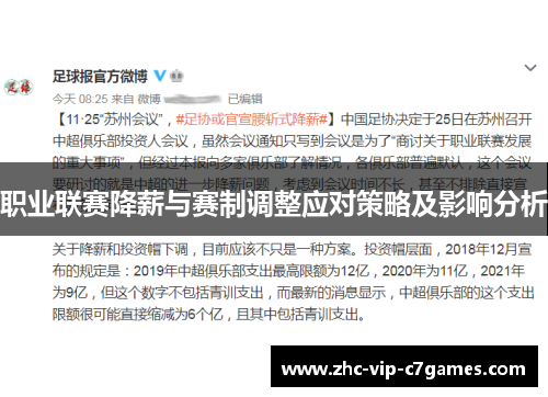 职业联赛降薪与赛制调整应对策略及影响分析